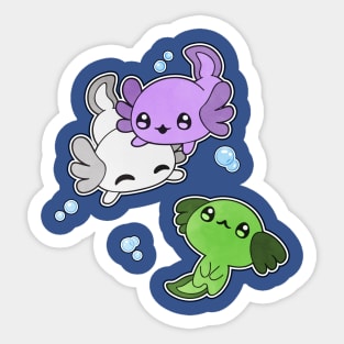 Genderqueer Axolotl LGBT Pride Flag Sticker